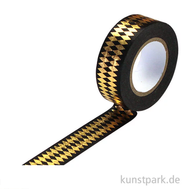 Artikelbild 1 des Artikels “Motiv-Klebeband Washitape - Rauten gold, 15 mm, 10 m Rolle “