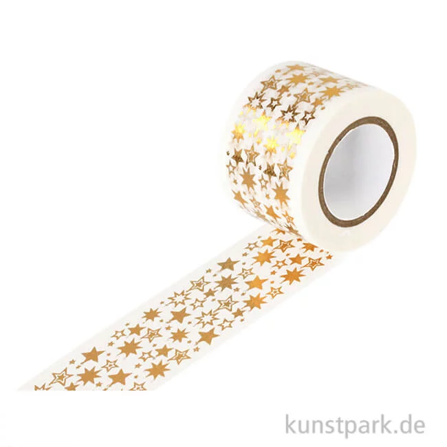 Artikelbild 1 des Artikels “Motiv-Klebeband Washitape - Sterne gold, 30 mm, 10 m Rolle “