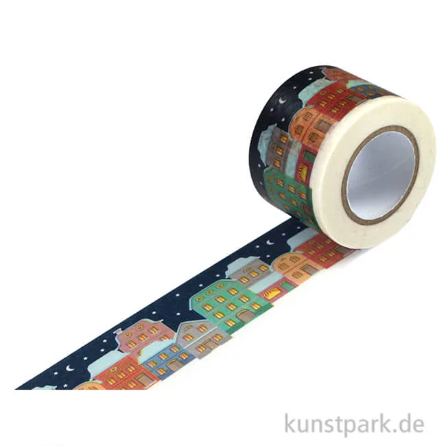 Artikelbild 1 des Artikels “Motiv-Klebeband Washitape - Winterdorf, 30 mm, 10 m Rolle “