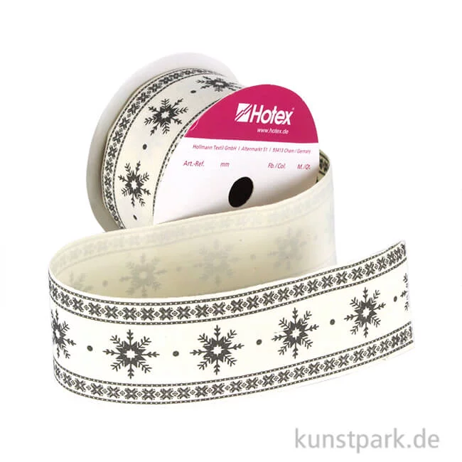 Artikelbild 1 des Artikels “Motivband Schneekristalle - 40 mm x 2 m Schwarz“