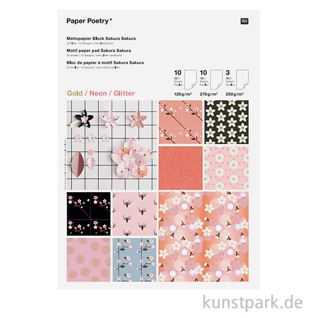 Artikelbild 1 des Artikels “Motivpapier Block - Sakura, 23 Blatt “