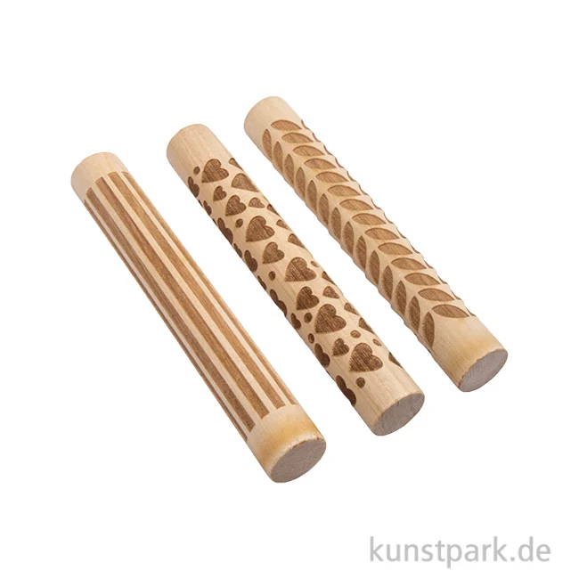Artikelbild 1 des Artikels “Motivwalze - Roller mit Muster, Holz, Love, 11 x 1,5 cm, 3 Stück “