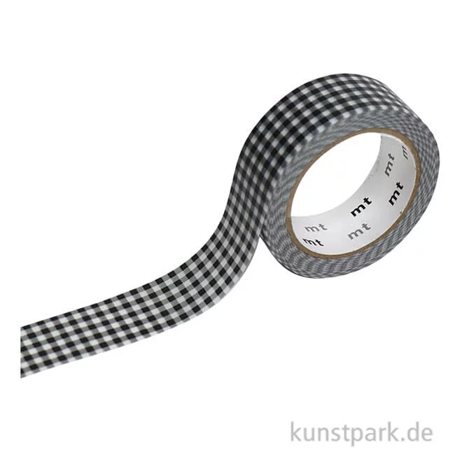 Artikelbild 1 des Artikels “MT Masking Tape Delicate Checkered Black, 15 mm, 7 m Rolle “