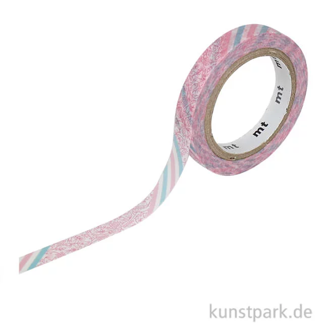 Artikelbild 1 des Artikels “MT Masking Tape Pink Flower Stripe, 7 mm, 7 m Rolle “