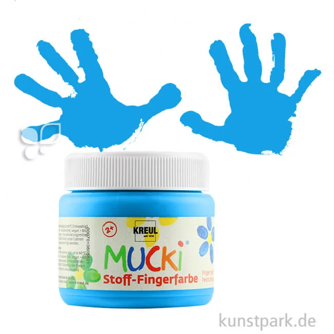 Artikelbild 1 des Artikels “MUCKI Fingerfarbe Textil - pastose Farbe für Stoffe, 150 ml Einzelfarbe | Blau“