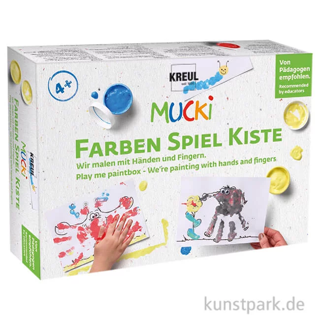 Artikelbild 1 des Artikels “MUCKI Fingerfarben Set - Wir malen mit Händen und Fingern, 5 x 50 ml, Zubehör “