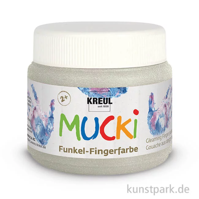 Artikelbild 1 des Artikels “MUCKI Funkel-Fingerfarbe 150 ml Einzelfarbe | Drachen-Silber“
