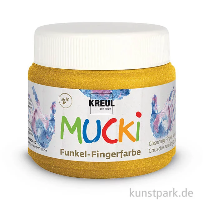 Artikelbild 1 des Artikels “MUCKI Funkel-Fingerfarbe 150 ml Einzelfarbe | Goldschatz“