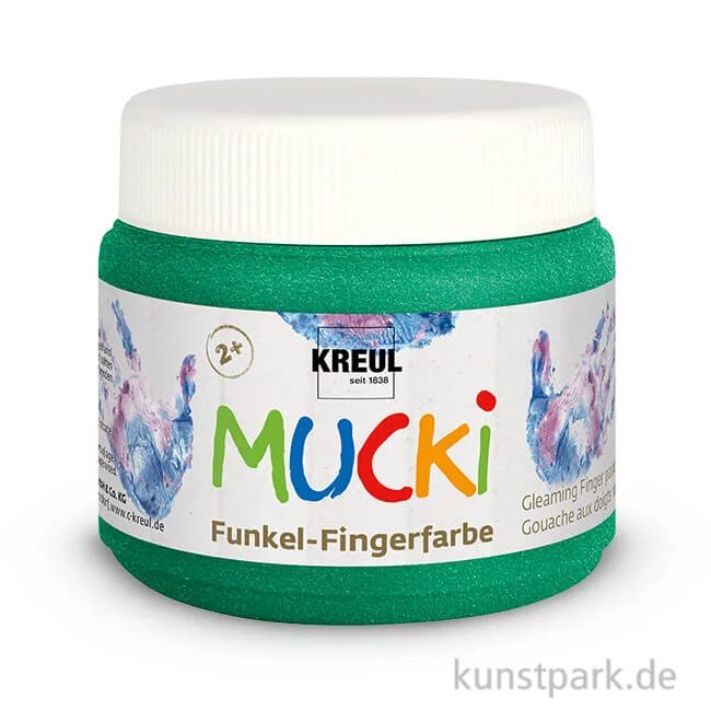 Artikelbild 1 des Artikels “MUCKI Funkel-Fingerfarbe 150 ml Einzelfarbe | Smaragd-Grün“