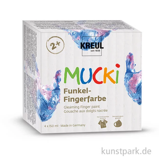 Artikelbild 1 des Artikels “MUCKI Funkel-Fingerfarbe Set 4 x 150 ml “