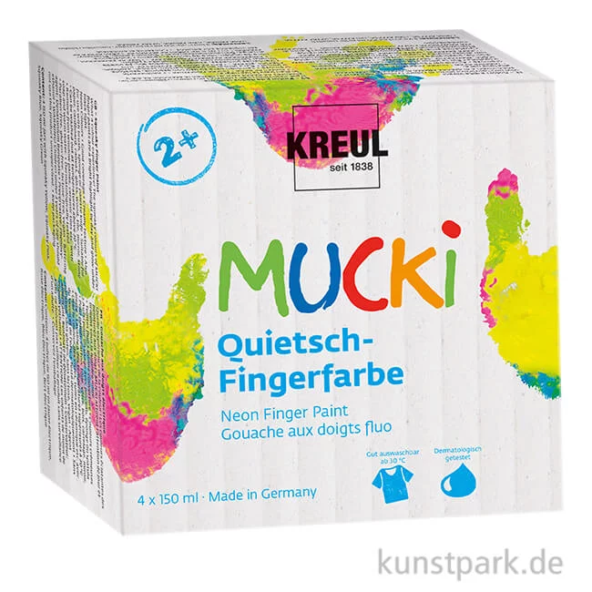 Artikelbild 1 des Artikels “MUCKI Quietsch-Fingerfarben Set, 4 x 150 ml “