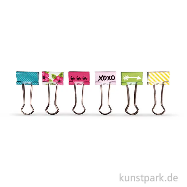 Artikelbild 1 des Artikels “My Planner - Binder Clips - Happy, 2 cm, 6 Stück sortiert “