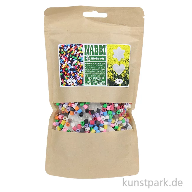Artikelbild 1 des Artikels “NABBI BioBeads, 5 mm, 2500 Stück + 2 Platten, 10 Farben Mix “
