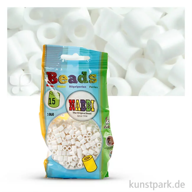 Artikelbild 1 des Artikels “NABBI Bügelperlen - 1100 Stück, 5x5 mm 2,5 mm | Weiß“