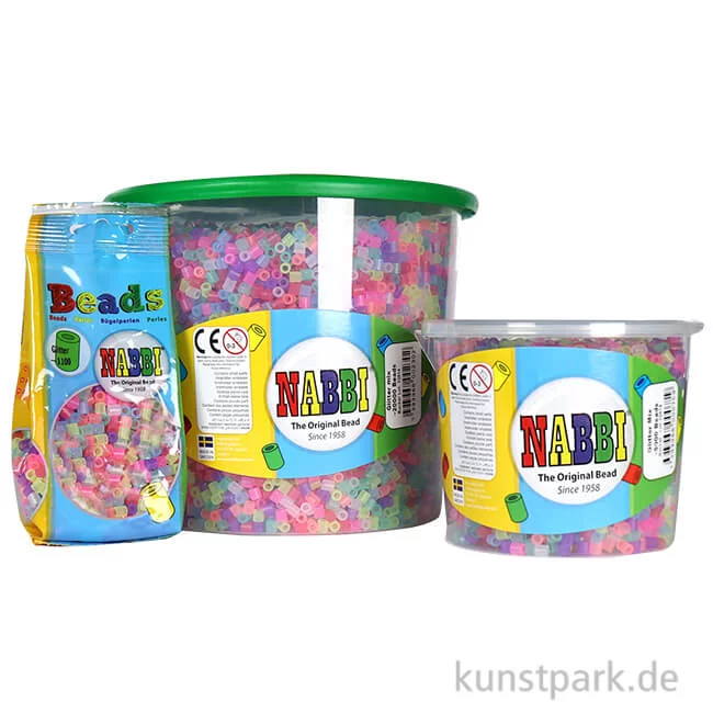 Artikelbild 1 des Artikels “NABBI Bügelperlen - Glitter Farben, 5x5 mm “