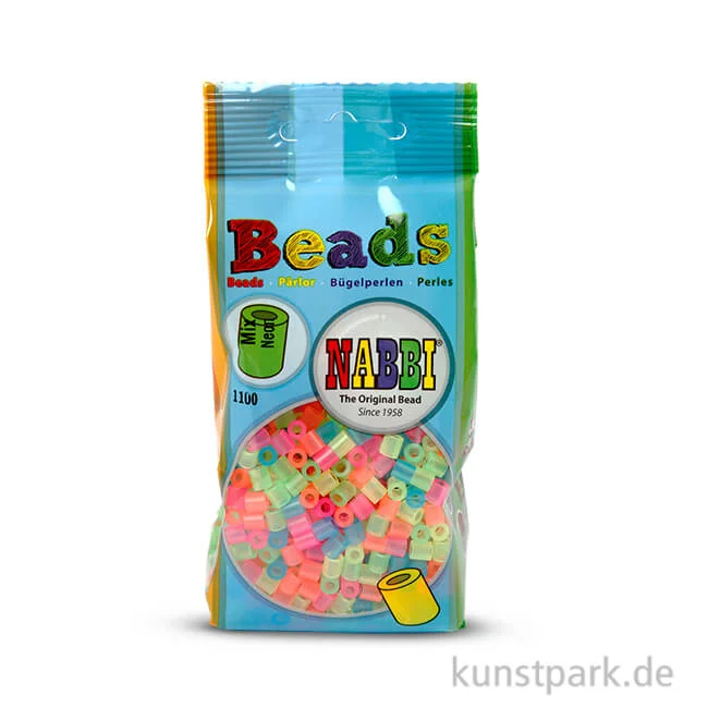 Artikelbild 1 des Artikels “NABBI Bügelperlen - Neonfarben, 5x5 mm 1.100 Stück“