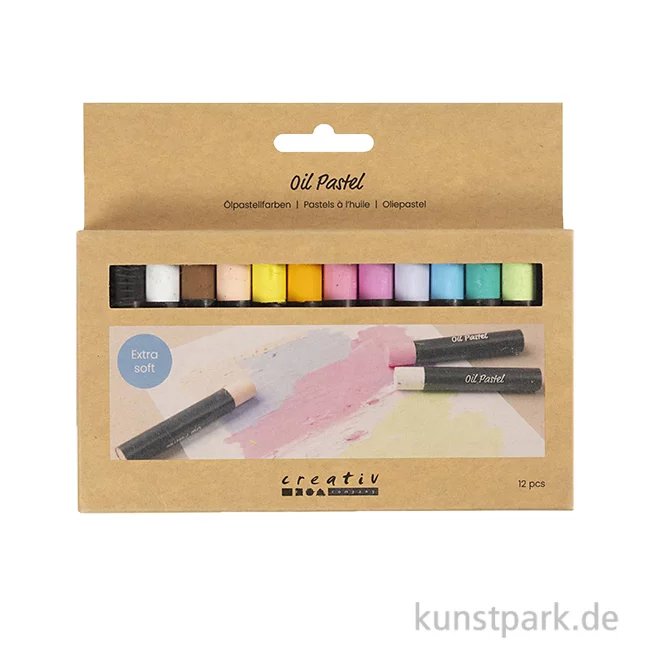 Artikelbild 1 des Artikels “Ölpastellkreiden, Länge 7 cm, Dicke 11 mm, Pastellfarben, 12 Stück “