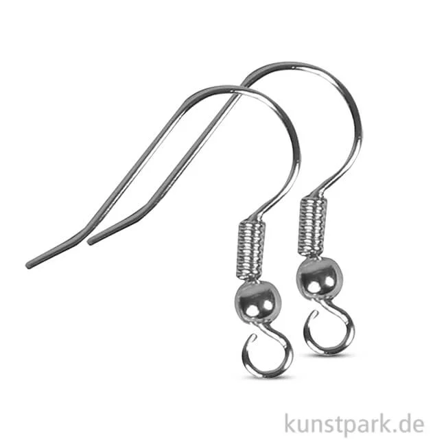 Artikelbild 1 des Artikels “Ohrhaken mit Kugel, 18 mm, 10 Stück Versilbert“