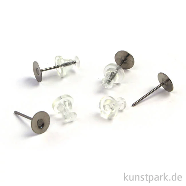 Artikelbild 1 des Artikels “Ohrstecker mit Platte und Clutch, 6mm, 4 Stück “