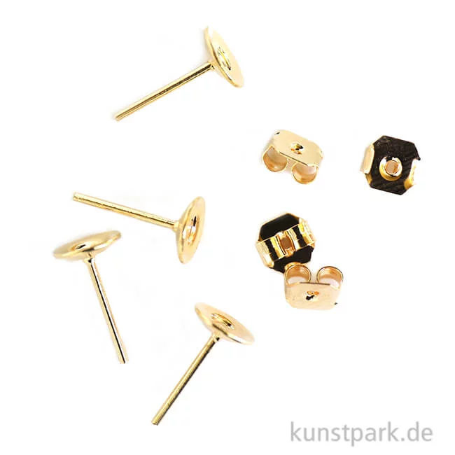 Artikelbild 1 des Artikels “Ohrstecker mit Platine, 6 mm, 4 Stück Gold“