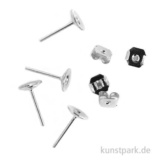 Artikelbild 1 des Artikels “Ohrstecker mit Platine, 6 mm, 4 Stück Platin“