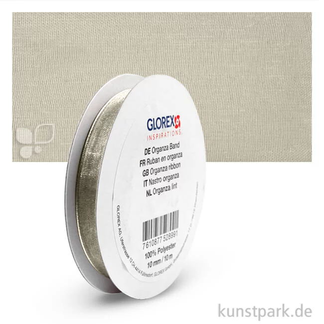 Artikelbild 1 des Artikels “Organza-Band - 10 mm Breite - 10 m Länge Einzelfarbe | Creme“