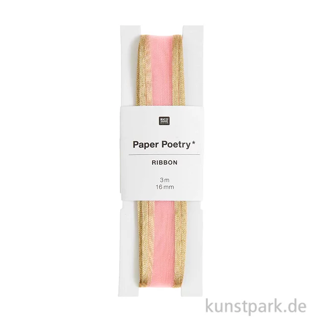 Artikelbild 1 des Artikels “Organzaband - Rosa Gold, 16 mm x 3 Meter “