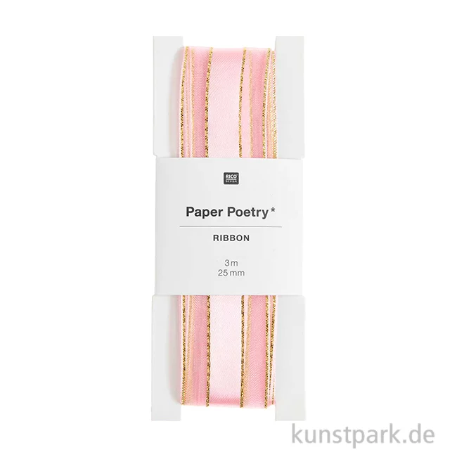 Artikelbild 1 des Artikels “Organzaband - Rosa Gold, 25 mm x 3 Meter “