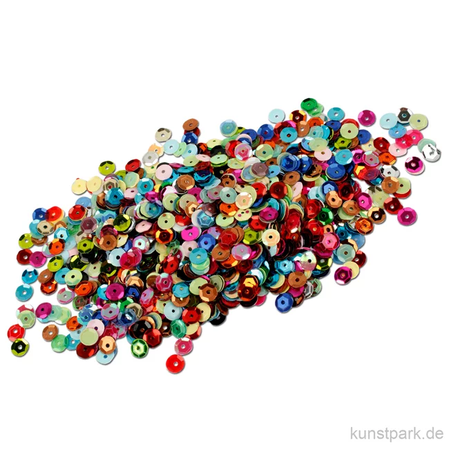 Artikelbild 1 des Artikels “Paillettenmischung - Rund, leuchtende Farben, 6 mm, 10 g sortiert “