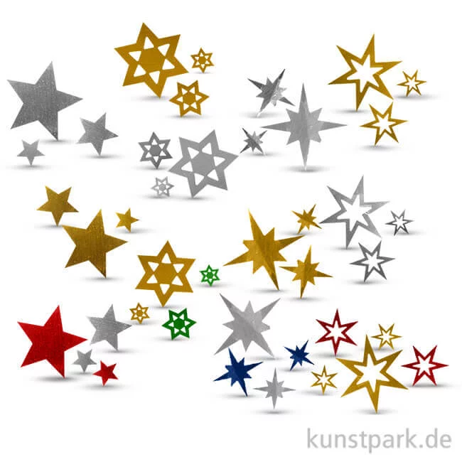 Artikelbild 1 des Artikels “Paillettenmix Deko-Sterne, 25g - farbig sortiert “