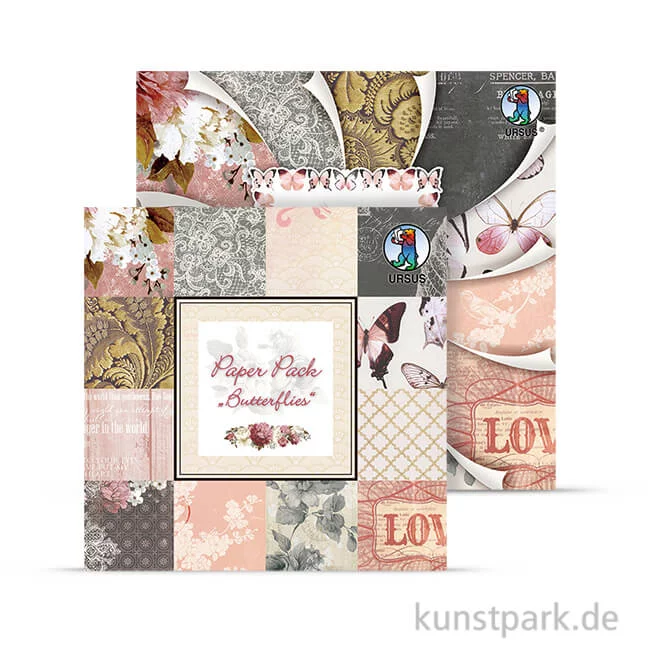 Artikelbild 1 des Artikels “Paper Pack - Butterflies, 24 Blatt, 190 g “