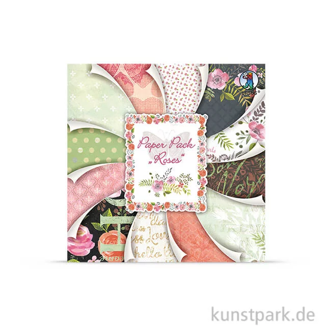 Artikelbild 1 des Artikels “Paper Pack - Roses, 24 Blatt, 190 g 15,3 x 15,3 cm“