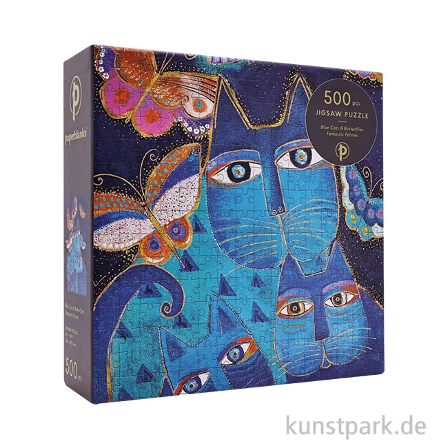 Artikelbild 1 des Artikels “PAPERBLANKS Puzzle - Katzen mit Schmetterlingen, 500 Teile “