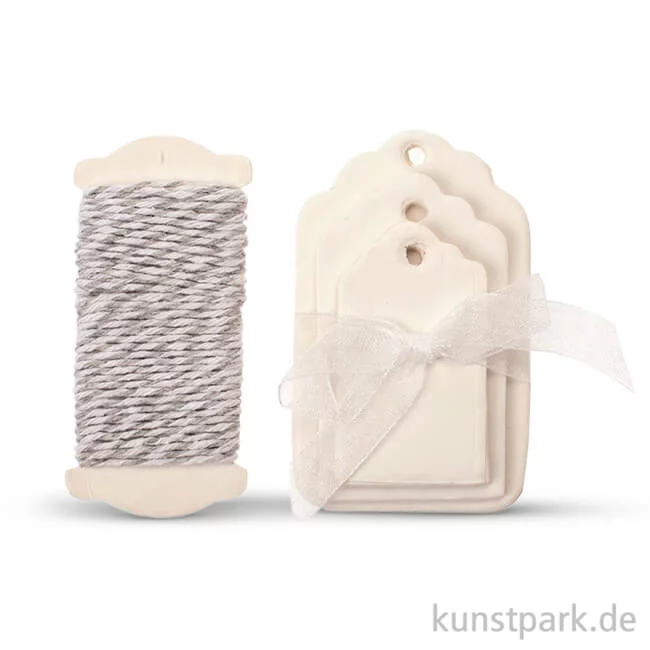 Artikelbild 1 des Artikels “Papier-Etiketten und Band, 15 Stk - Weiß “