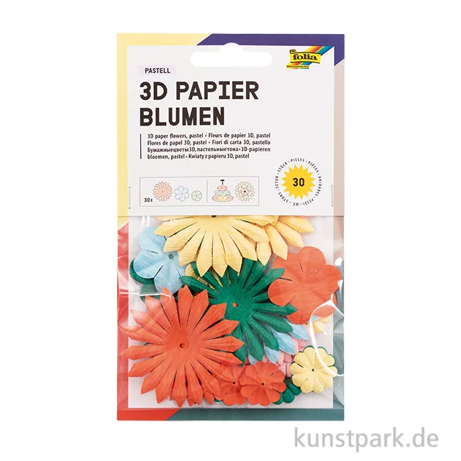 Artikelbild 1 des Artikels “Papierblumen, 20-55mm, 30 Stück, farbig sortiert “