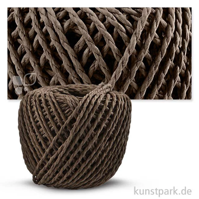 Artikelbild 1 des Artikels “Papiergarn 2,5-3 mm, 150g Einzelfarbe | Dunkelbraun“