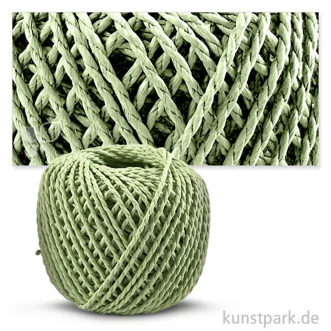 Artikelbild 1 des Artikels “Papiergarn 2,5-3 mm, 150g Einzelfarbe | Hellgrün“