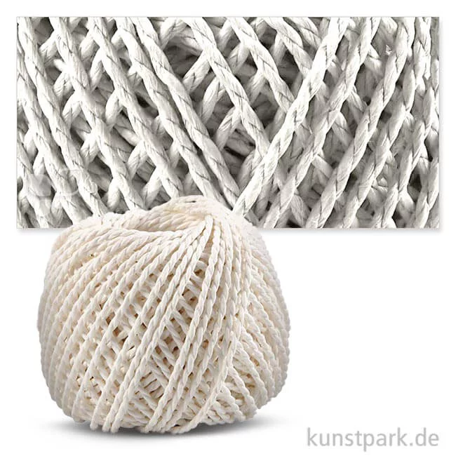 Artikelbild 1 des Artikels “Papiergarn 2,5-3 mm, 150g Einzelfarbe | Weiß“