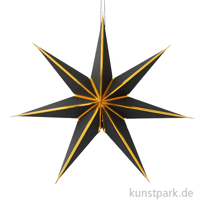 Artikelbild 1 des Artikels “Papierstern zum Aufhängen, Schwarz Gold, Durchmesser 45 cm “