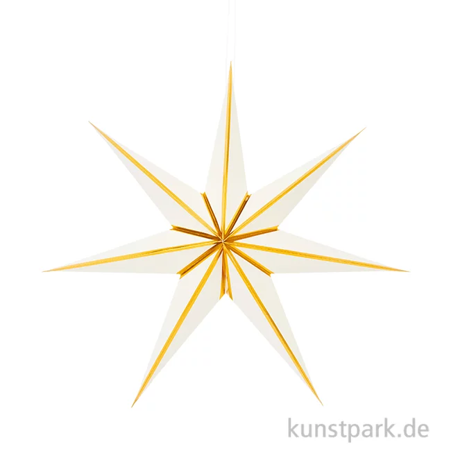 Artikelbild 1 des Artikels “Papierstern zum Aufhängen, Weiß Gold, Durchmesser 45 cm “