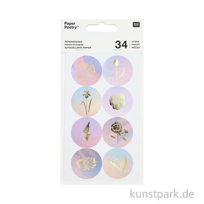 Artikelbild 1 des Artikels “Papiersticker - Blumen, The Sky is the Limit, 4 Bögen, 34 Aufkleber “