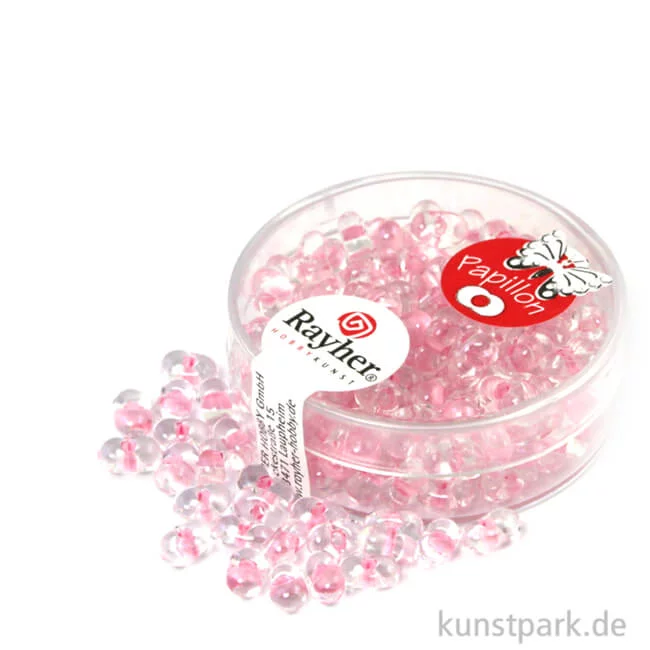 Artikelbild 1 des Artikels “Papillon-Rocailles - 3,2x6,5 mm - 18 g Dose | Rosa Chiffon“
