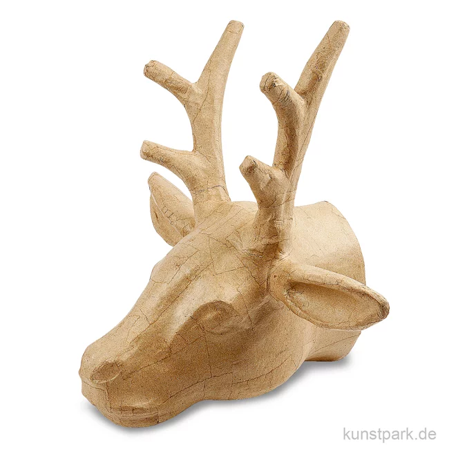 Artikelbild 1 des Artikels “Pappmaché - Hirsch Trophäe, handgemacht, Höhe 30 cm “