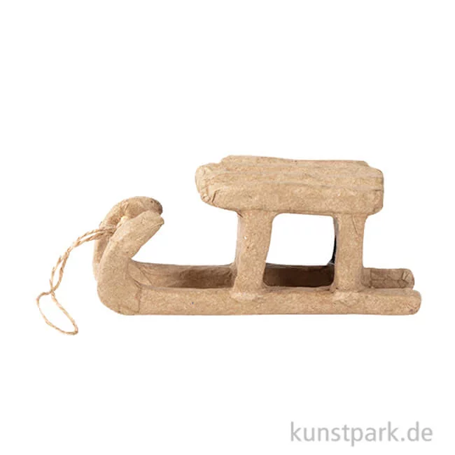 Artikelbild 1 des Artikels “Pappmaché - Schlitten mit Aufhänger, 10 cm “