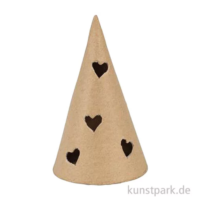 Artikelbild 1 des Artikels “Pappmaché Weihnachtsbaum Kegel Herz, 6 x 6 x 10,5 cm “
