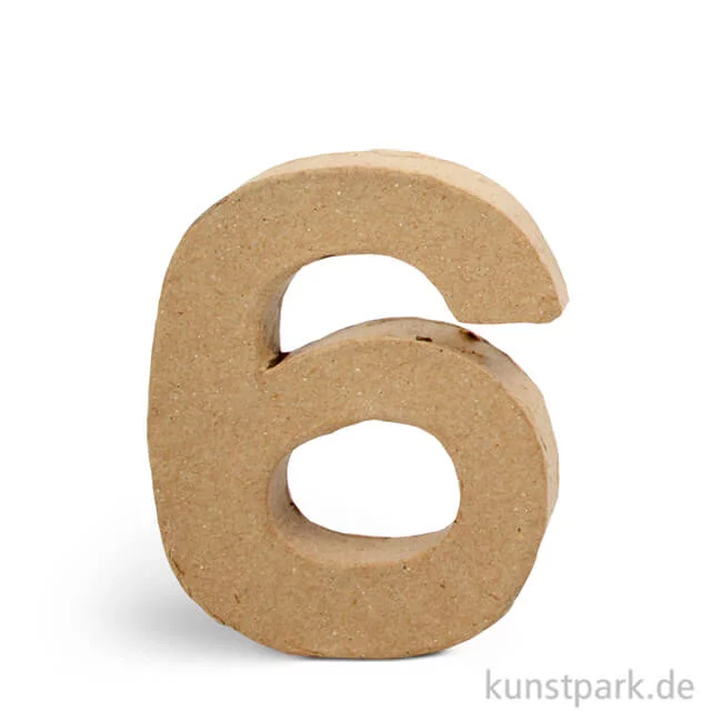 Artikelbild 1 des Artikels “Pappmaché-Zahlen - handgearbeitet, Höhe 10 cm, Dicke 2 cm Einzeln | 6“