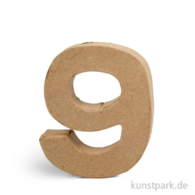 Artikelbild 1 des Artikels “Pappmaché-Zahlen - handgearbeitet, Höhe 10 cm, Dicke 2 cm Einzeln | 9“