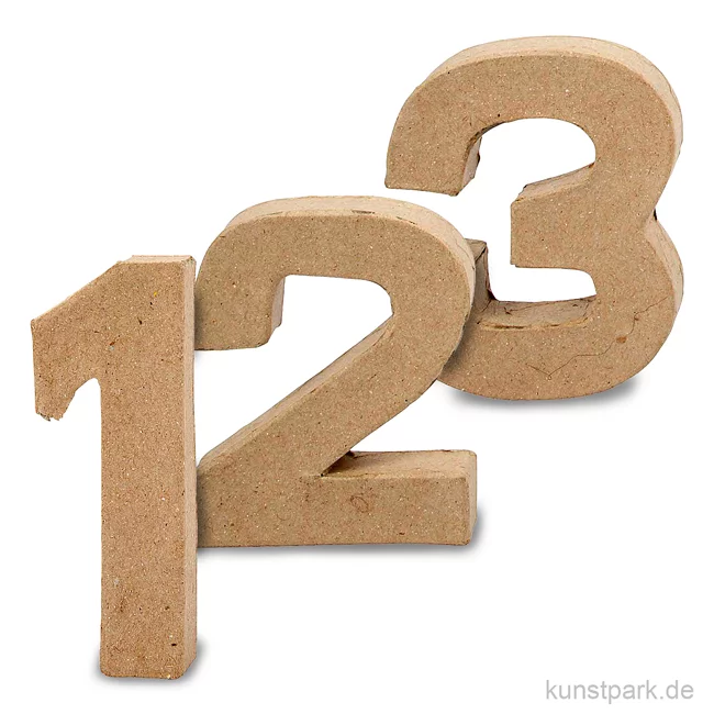 Artikelbild 1 des Artikels “Pappmaché-Zahlen - handgearbeitet, Höhe 10 cm, Dicke 2 cm “