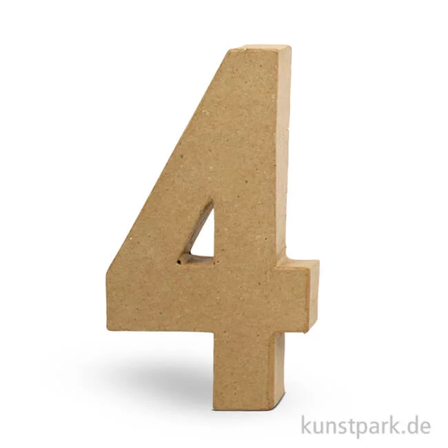 Artikelbild 1 des Artikels “Pappmaché-Zahlen - handgearbeitet, Höhe 20,5 cm, Dicke 2,5 cm Einzeln | 4“