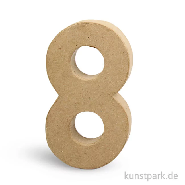 Artikelbild 1 des Artikels “Pappmaché-Zahlen - handgearbeitet, Höhe 20,5 cm, Dicke 2,5 cm Einzeln | 8“